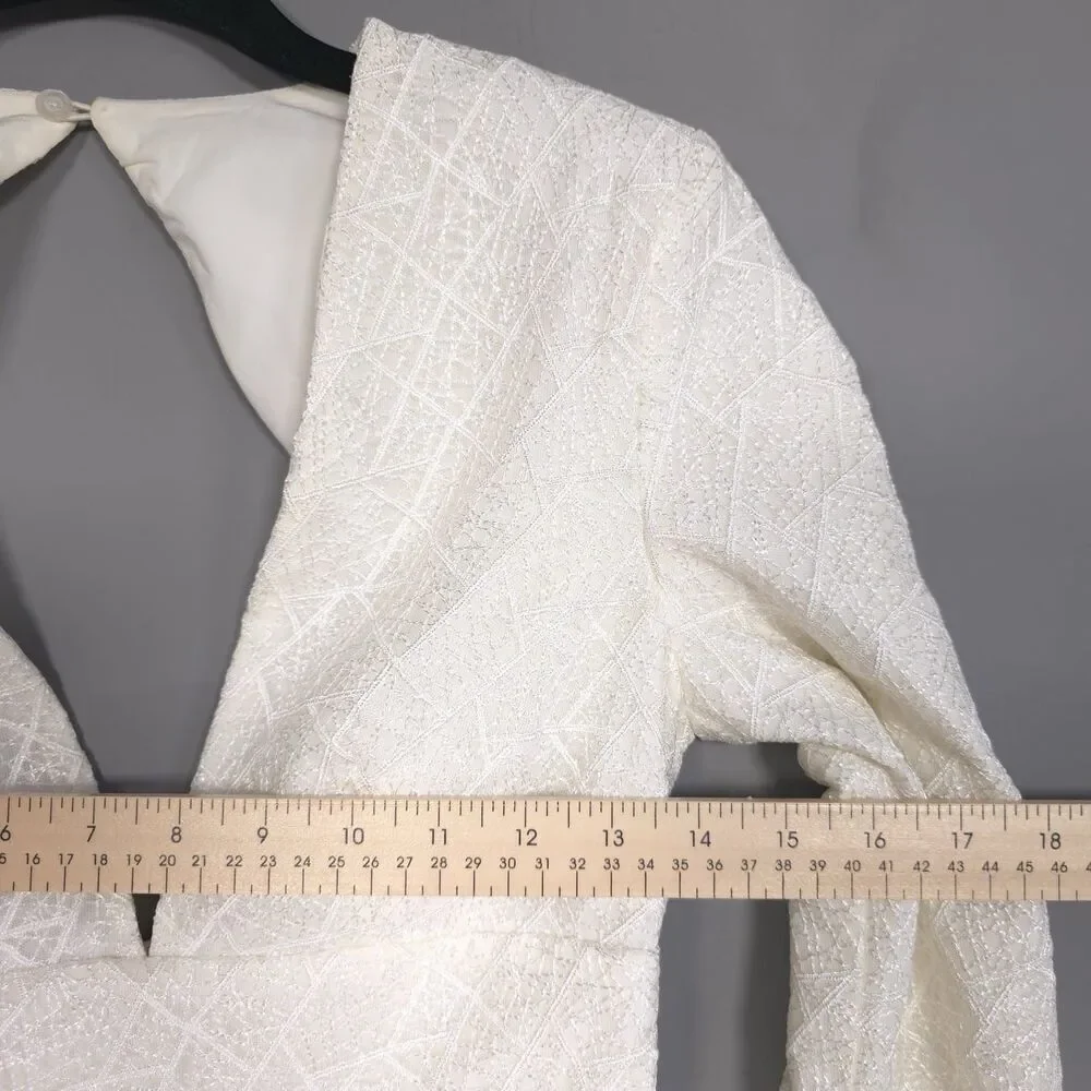 MISHA COLLECTION Size US‎ 2 Natasha Mini Dress Milk Long Sleeve Open Back Sexy - Picture 5 of 15